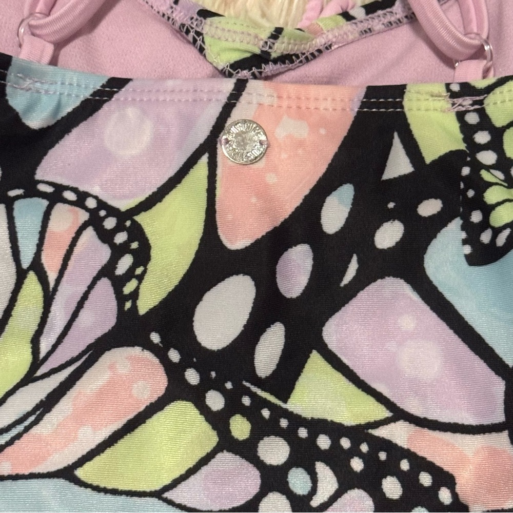 Colorful Butterfly Print Ruffle Tankini Set - Picture 4 of 4